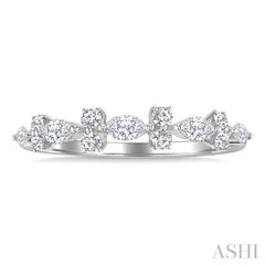 1/2 Ctw Scatter Marquise and Round Cut Diamond Fashion Band in 14K White Gold