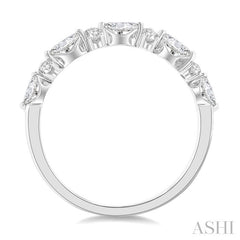 1/2 Ctw Scatter Marquise and Round Cut Diamond Fashion Band in 14K White Gold