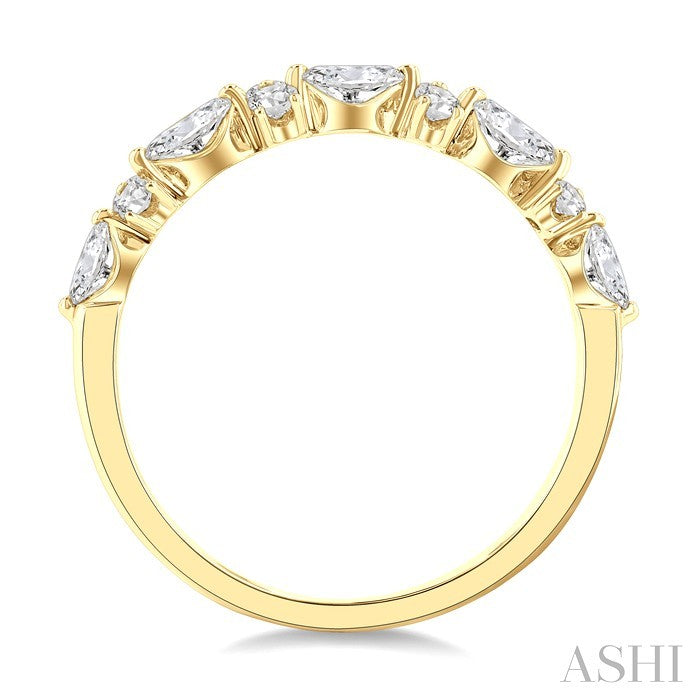 1/2 Ctw Scatter Marquise and Round Cut Diamond Fashion Band in 14K Yellow Gold