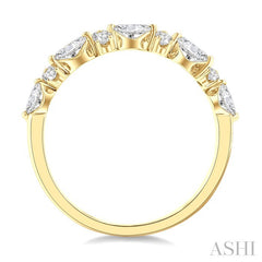 1/2 Ctw Scatter Marquise and Round Cut Diamond Fashion Band in 14K Yellow Gold