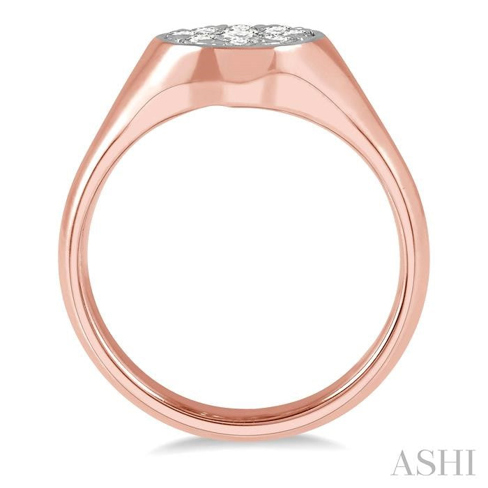 1/2 Ctw Round Shape Lovebright Diamond Ring in 14K Rose and White Gold