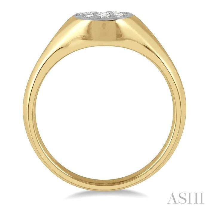 1/3 Ctw Round Shape Lovebright Diamond Ring in 14K Yellow and White Gold