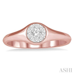 1/6 Ctw Round Shape Lovebright Diamond Ring in 14K Rose and White Gold