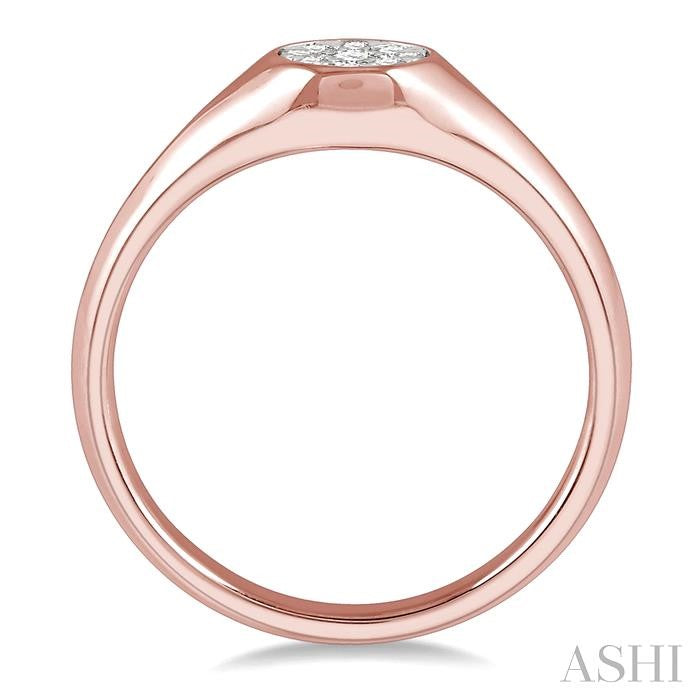 1/6 Ctw Round Shape Lovebright Diamond Ring in 14K Rose and White Gold