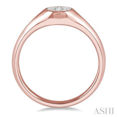 1/6 Ctw Round Shape Lovebright Diamond Ring in 14K Rose and White Gold