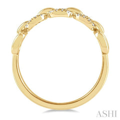 1/10 Ctw Round Cut Diamond Paperclip Ring in 10K Yellow Gold