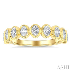 7/8 Ctw North-South Oval Diamond Band in 14K Yellow Gold