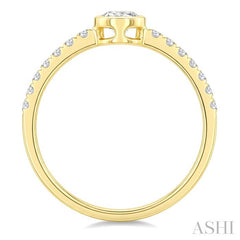 1/2 Ctw Bezel Set Round Cut Diamond Ring in 14K Yellow Gold