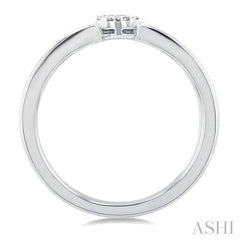 1/4 Ctw Double Row Lovebright Round Cut Diamond Ladies Ring in 10K White Gold