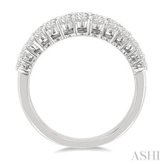 1 5/8 Ctw Baguette and Round Cut Diamond Fashion Band in 14K White Gold