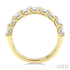 2 1/10 Ctw Twin Row Emerald Cut Diamond Fashion Band in 14K Yellow Gold