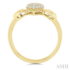 1/4 Ctw Pear Shape Pave Set Round Cut Diamond Ring in 10K Yellow Gold