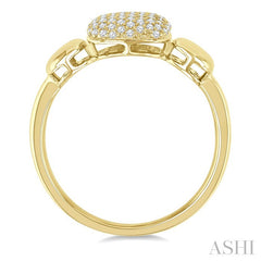 1/4 Ctw Cushion Shape Mount Pave Set Round Cut Diamond Ring in 10K Yellow Gold