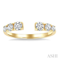 5/8 Ctw Graduated Round Cut Diamond Open Fashion Ring in 14K Yellow Gold