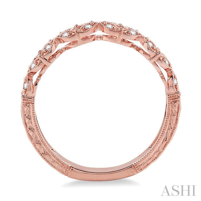 1/6 Ctw Round Cut Diamond Fashion Band in 14K Rose Gold