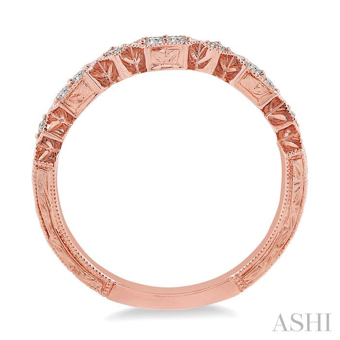 1/5 Ctw Round Cut Diamond Fashion Band in 14K Rose Gold
