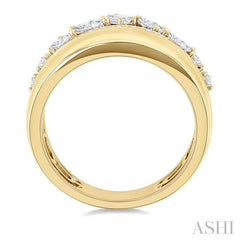 3/4 Ctw Mixed Diamond Cut Fashion Ring in 14K Yellow Gold