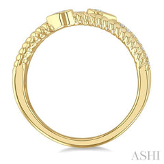 1/5 Ctw Split Three Row Pear and Round Cut Diamond Fashion Band in 10K Yellow Gold