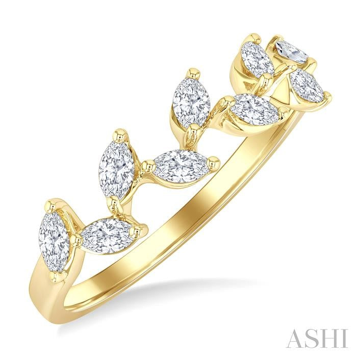 1/2 Ctw Scatter Marquise Cut Diamond Fashion Ring in 14K Yellow Gold