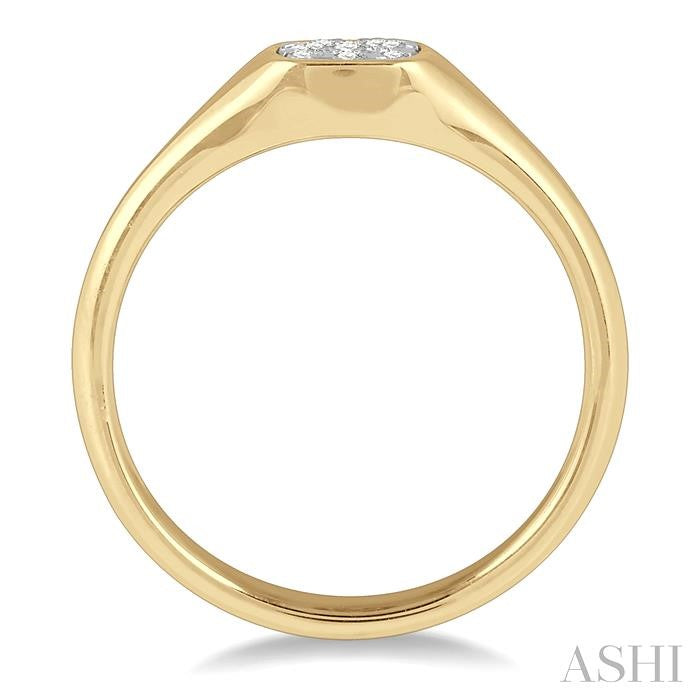 1/4 Ctw Cushion Shape Lovebright Diamond Ring in 14K Yellow and White Gold