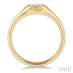 1/4 Ctw Cushion Shape Lovebright Diamond Ring in 14K Yellow and White Gold