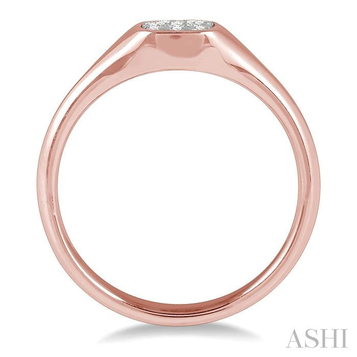 1/6 Ctw Cushion Shape Lovebright Diamond Ring in 14K Rose and White Gold