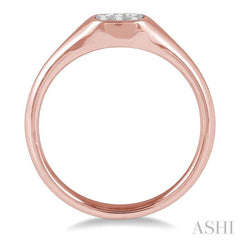 1/6 Ctw Cushion Shape Lovebright Diamond Ring in 14K Rose and White Gold