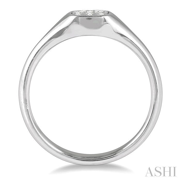 1/6 Ctw Cushion Shape Lovebright Diamond Ring in 14K White Gold