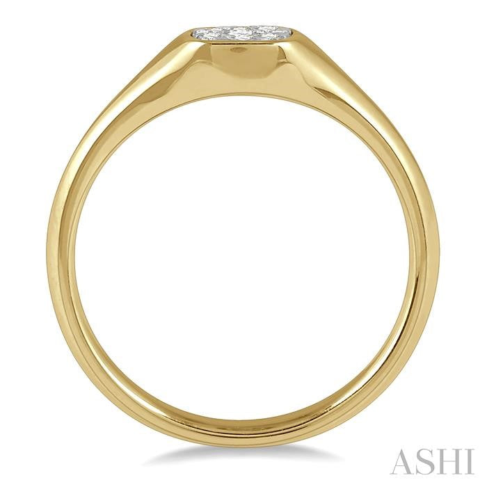 1/6 Ctw Cushion Shape Lovebright Diamond Ring in 14K Yellow and White Gold