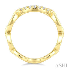 1/6 Ctw Open Link Round Cut Diamond Fashion Ring in 14K Yellow Gold