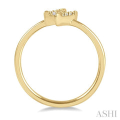 1/10 Ctw Lightning Bolt Round Cut Diamond Petite Fashion Ring in 10K Yellow Gold