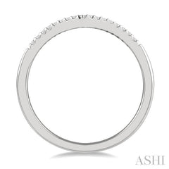 1/10 Ctw Chevron Round Cut Diamond Petite Band in 10K White Gold