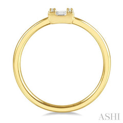 1/8 Ctw Square Shape Baguette and Round Cut Diamond Petite Fashion Ring in 10K Yellow Gold