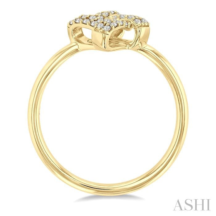1/10 Ctw Petite Interwoven Round Cut Diamond Fashion Ring in 10K Yellow Gold