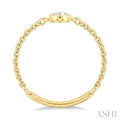 1/10 Ctw Petite Bezel Set Diamond Fashion Chain Ring in 10K Yellow Gold