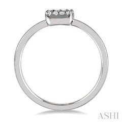 1/8 Ctw Cushion Shape Round Cut Diamond Petite Fashion Ring in 10K White Gold