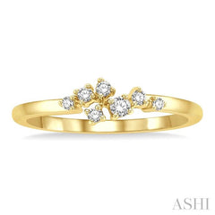 1/8 Ctw Petite Open Center Scatter Round Cut Diamond Fashion Ring in 14K Yellow Gold