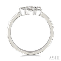 1/6 Ctw Petite Dog Paw Round Cut Diamond Fashion Ring in 10K White Gold
