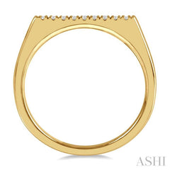 1/20 Ctw Bar Top Round Cut Diamond Stackable Petite Ring in 10K Yellow Gold