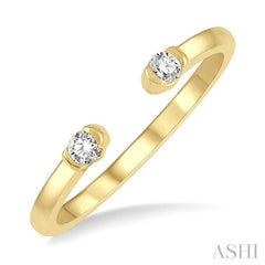 1/10 Ctw Open Center Round Cut Diamond Stackable Petite Ring in 10K Yellow Gold