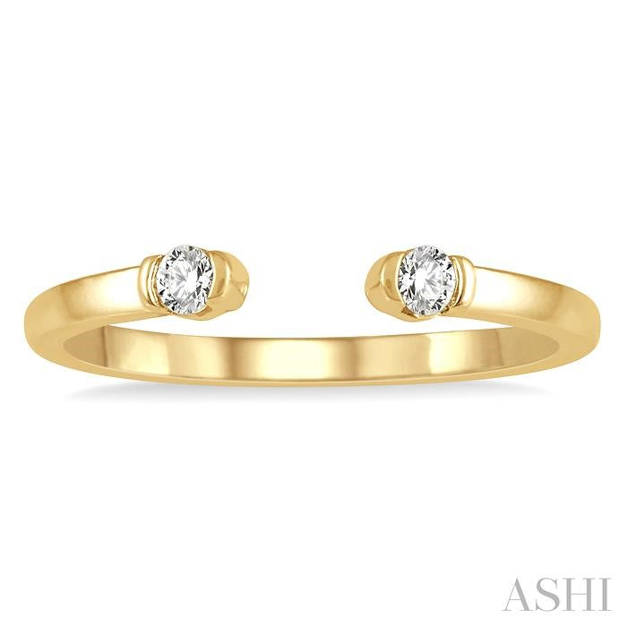 1/10 Ctw Open Center Round Cut Diamond Stackable Petite Ring in 10K Yellow Gold