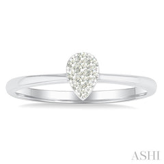 1/10 Ctw Lovebright Petite Pear Shape Round Cut Diamond Fashion Ring in 10K Yellow and White Gold