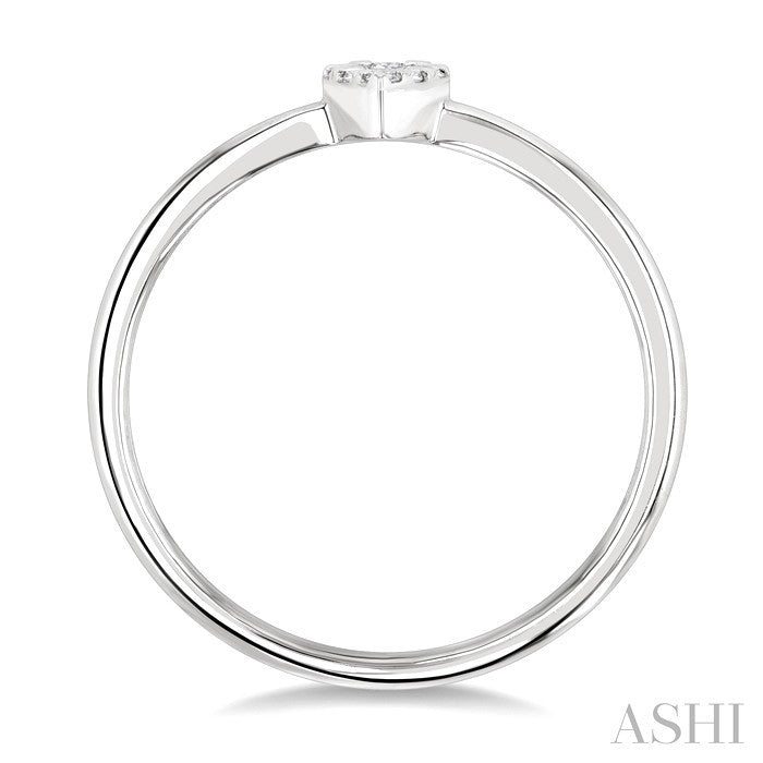 1/10 Ctw Lovebright Petite Pear Shape Round Cut Diamond Fashion Ring in 10K Yellow and White Gold