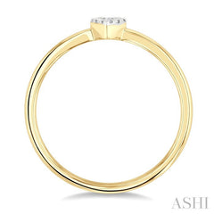 1/10 Ctw Lovebright Petite Pear Shape Round Cut Diamond Fashion Ring in 10K Yellow Gold