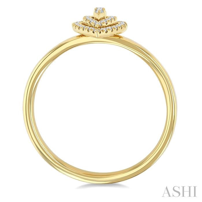 1/6 Ctw Double Halo Pear Shape Petite Round Cut Diamond Fashion Ring in 10K Yellow Gold