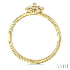 1/6 Ctw Double Halo Pear Shape Petite Round Cut Diamond Fashion Ring in 10K Yellow Gold