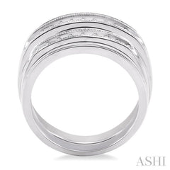 1/4 Ctw Round Cut Diamond Duos Ring Set in 10K White Gold