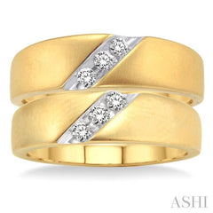 1/4 Ctw Round Cut Diamond Duo Set in 14K Yellow Gold