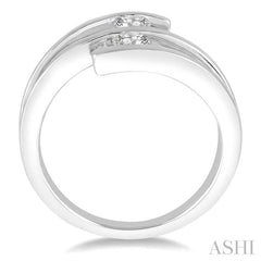 3/8 Ctw Split Shank Tongs Duo Diamond 2Stone Ring in 14K White Gold