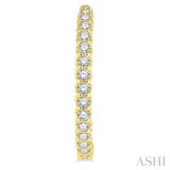 1 1/2 Ctw Inside-Out Round Cut Diamond Hoop Earrings in 14K Yellow Gold